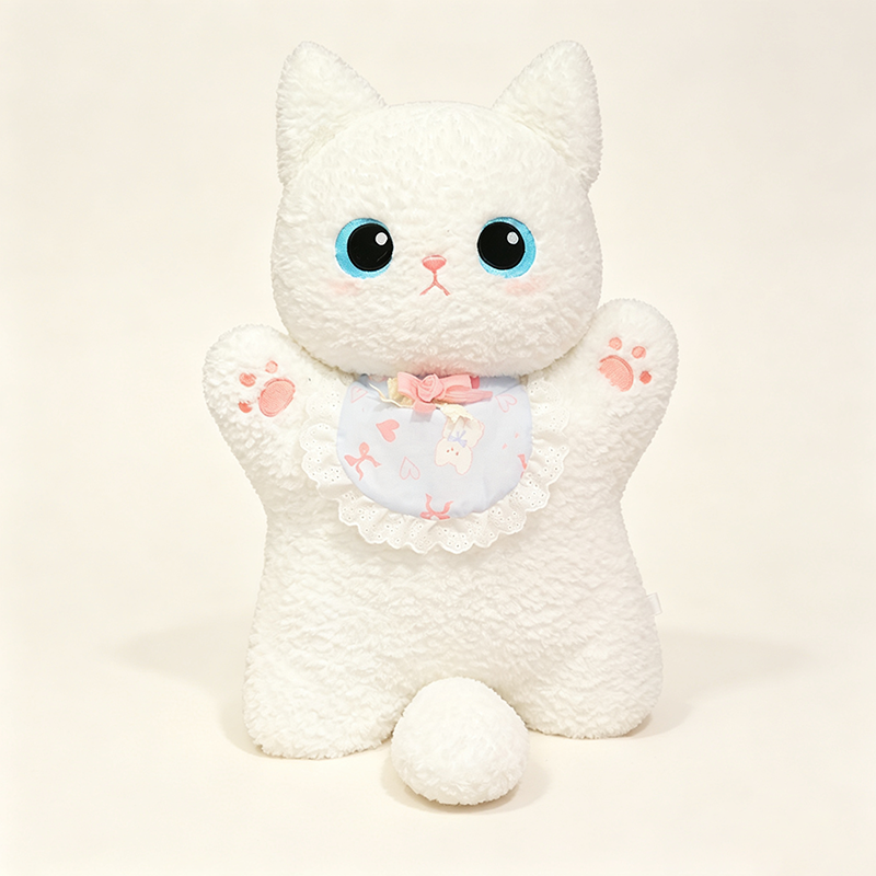 A group of plush cat dolls